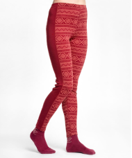 Ullarleggings með munstri rauðar