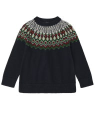 FUB Ullarpeysa Fair Isle navy