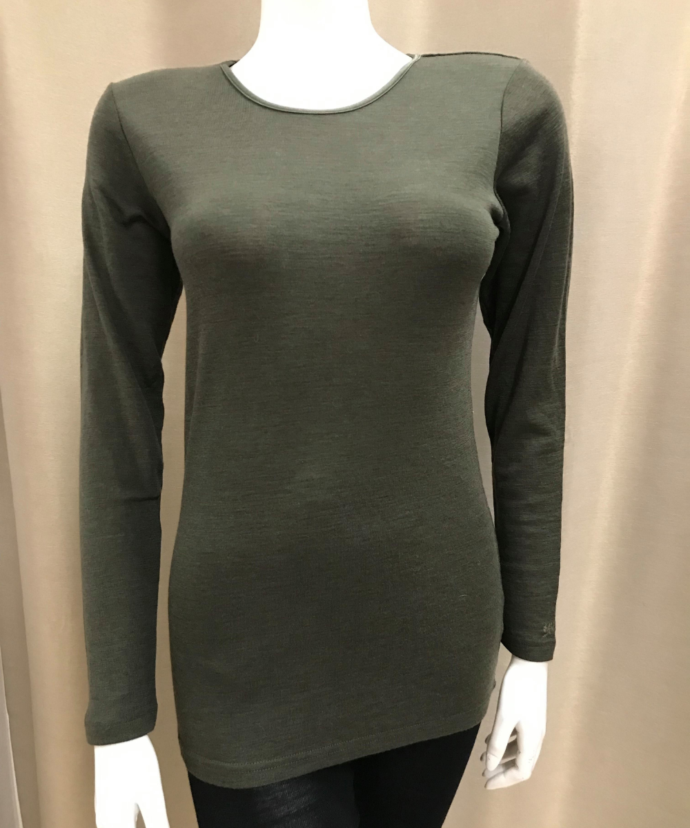 Safa Ull/Tencel Síðerma bolur grænn