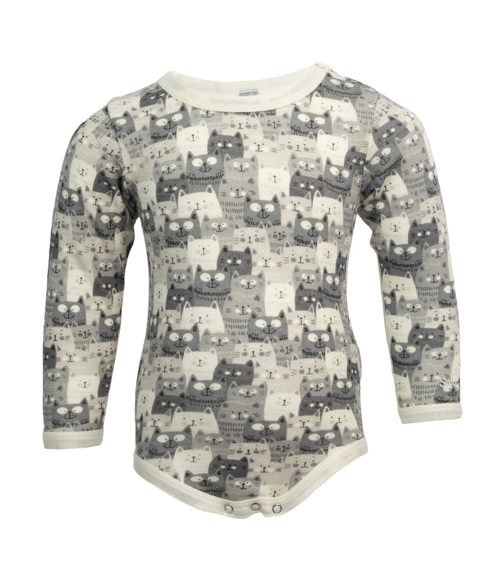 Safa Ull/Bambus samfella kisur grá