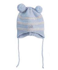 Safa Húfa með dúskum ljós blá