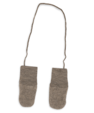 Engel Ullarflís vettlingar með bandi walnut