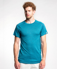 Safa Ull/bambus Stuttermabolur turkis blár