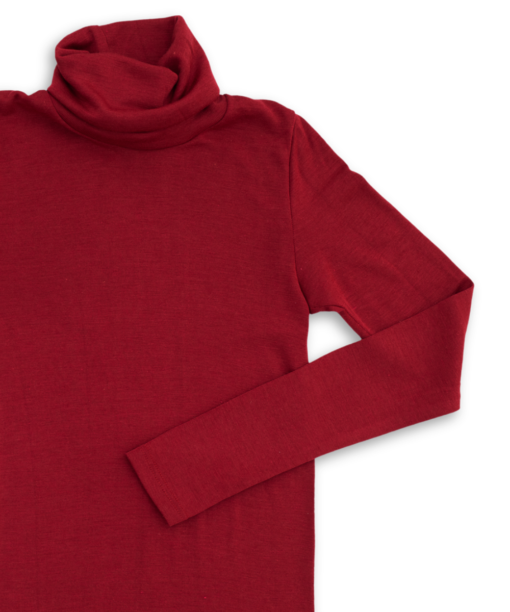 Engel Ull/silki Rúllukragabolur rauður