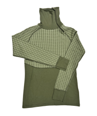 Safa Ullarbolur með rennilás í kraga og munstri græn