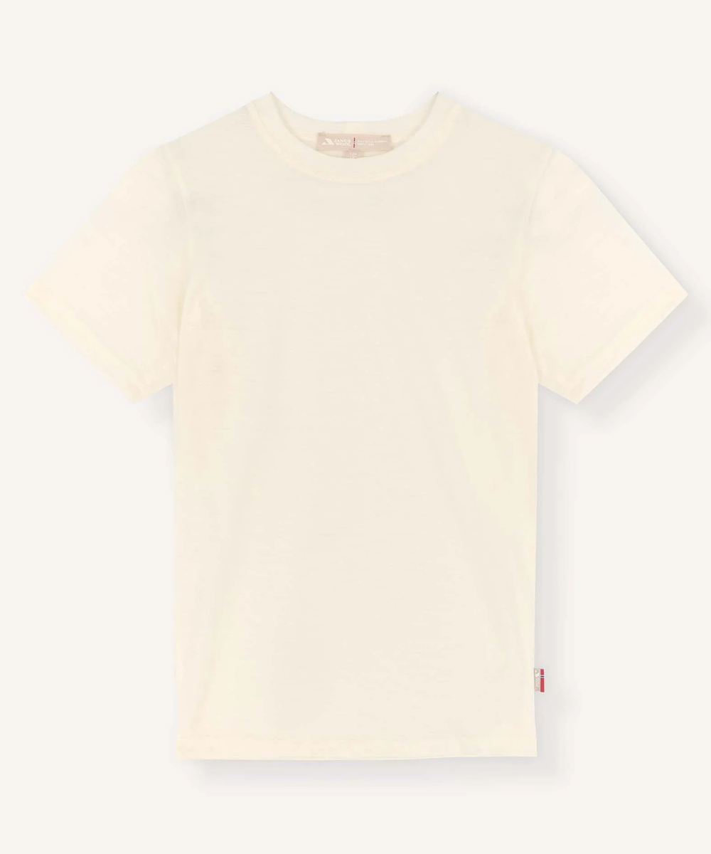 Janus Merino Kids Light Stuttermabolur hvítur
