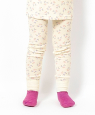 Safa Ull/Bambus Leggings Viola blómamunstur