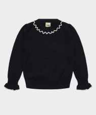 FUB Peysa með pífukanti navy