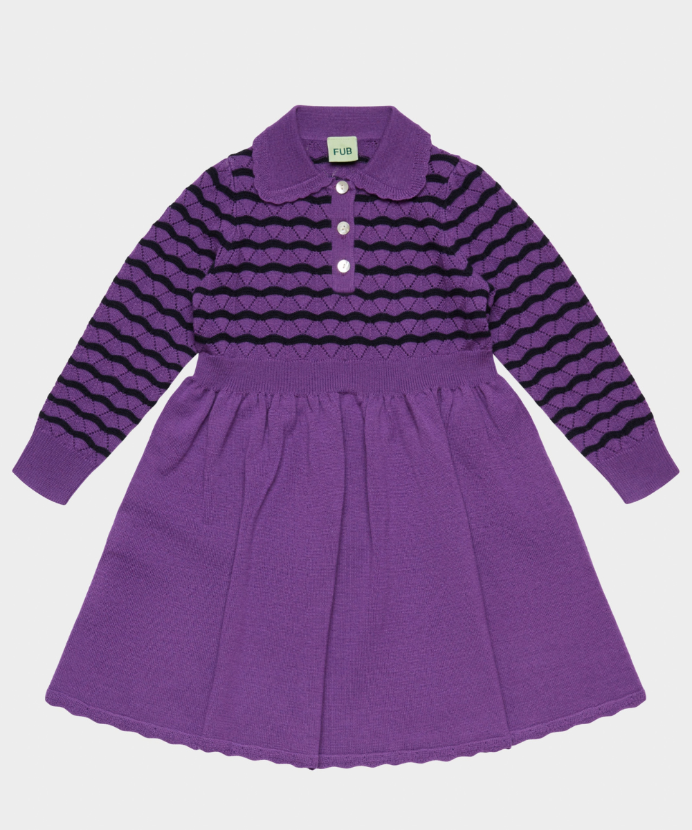 FUB Pointelle Kjóll violet