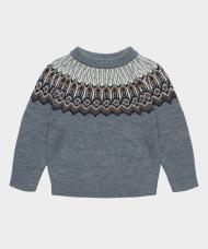 FUB Ullarpeysa Fair Isle steel