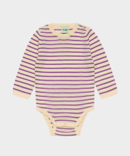 FUB Ullarsamfella röndótt creme/violet